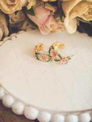 Beautiful Flower Hoop Earrings