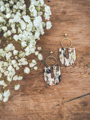 Beautiful Gold and Neutrals Geometric Earrings