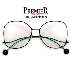 Elegant Butterfly Frame Pearl Tip Temple Glam Fashion Eyewear