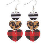 Beautiful Faux Leather Heart Trio Earrings