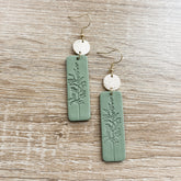 Beautiful Gold and Green Floral Earrings