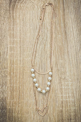 Beautiful Gold and Pearl Heart Necklace