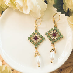 Beautiful Gold and Pearl Victorian Earrings