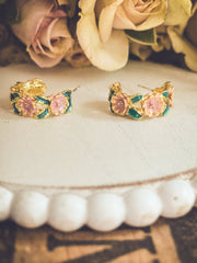 Beautiful Flower Hoop Earrings