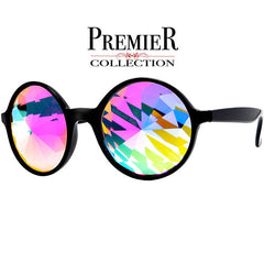 Retro Round Crystal Kaleidoscope EDC Rave Glasses