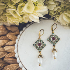 Beautiful Gold and Pearl Victorian Earrings