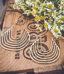 Beautiful Geometric Gold Drop Earrings
