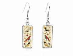 Beautiful Glass-Like Folk Bird Earrings