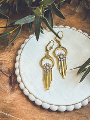 Beautiful Gold and Crystal Victorian Earrings